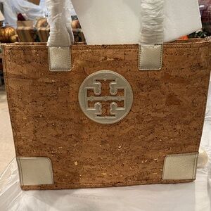 Tory Burch Cork Tote with White Details